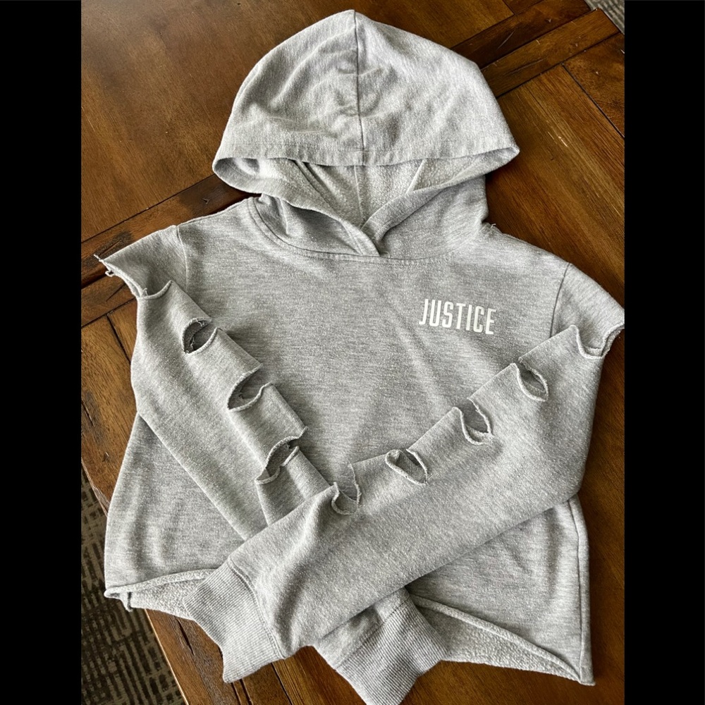 Justice arm hole belly sweatshirt girls 6/7
